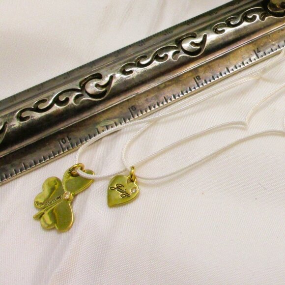 JUICY COUTURE Shamrock Heart Charm Necklaces~ NOS Juicy Couture BFF Necklaces - Picture 13 of 14